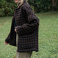 Portuguese Wool Pieper Coat in Black and Brown Check Made to Order