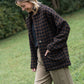 Portuguese Wool Pieper Coat in Black and Brown Check Made to Order