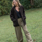Portuguese Wool Pieper Coat in Black and Brown Check Made to Order