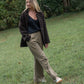 Portuguese Wool Pieper Coat in Black and Brown Check Made to Order