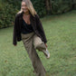 Portuguese Wool Pieper Coat in Black and Brown Check Made to Order
