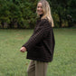 Portuguese Wool Pieper Coat in Black and Brown Check Made to Order