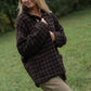 Portuguese Wool Pieper Coat in Black and Brown Check Made to Order