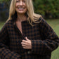 Portuguese Wool Pieper Coat in Black and Brown Check Made to Order