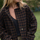 Portuguese Wool Pieper Coat in Black and Brown Check Made to Order