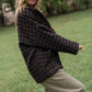 Portuguese Wool Pieper Coat in Black and Brown Check Made to Order