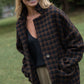 Portuguese Wool Pieper Coat in Black and Brown Check Made to Order