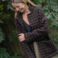 Portuguese Wool Pieper Coat in Black and Brown Check Made to Order