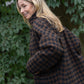 Portuguese Wool Pieper Coat in Black and Brown Check Made to Order
