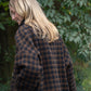 Portuguese Wool Pieper Coat in Black and Brown Check Made to Order