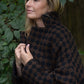 Portuguese Wool Pieper Coat in Black and Brown Check Made to Order