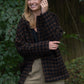 Portuguese Wool Pieper Coat in Black and Brown Check Made to Order