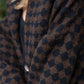 Portuguese Wool Pieper Coat in Black and Brown Check Made to Order