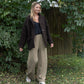 Portuguese Wool Pieper Coat in Black and Brown Check Made to Order