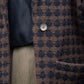 Portuguese Wool Pieper Coat in Black and Brown Check Made to Order