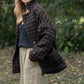 Portuguese Wool Pieper Coat in Black and Brown Check Made to Order