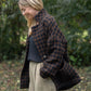 Portuguese Wool Pieper Coat in Black and Brown Check Made to Order