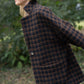 Portuguese Wool Pieper Coat in Black and Brown Check Made to Order