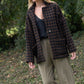 Portuguese Wool Pieper Coat in Black and Brown Check Made to Order