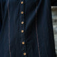 Paige Handwoven Cotton Relaxed Shirt Dress in Black