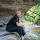 Paige Handwoven Cotton Relaxed Shirt Dress in Black
