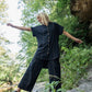 Paige Handwoven Cotton Relaxed Shirt Dress in Black