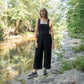 Dilsi Handwoven Cotton Overalls in Black Made to Order