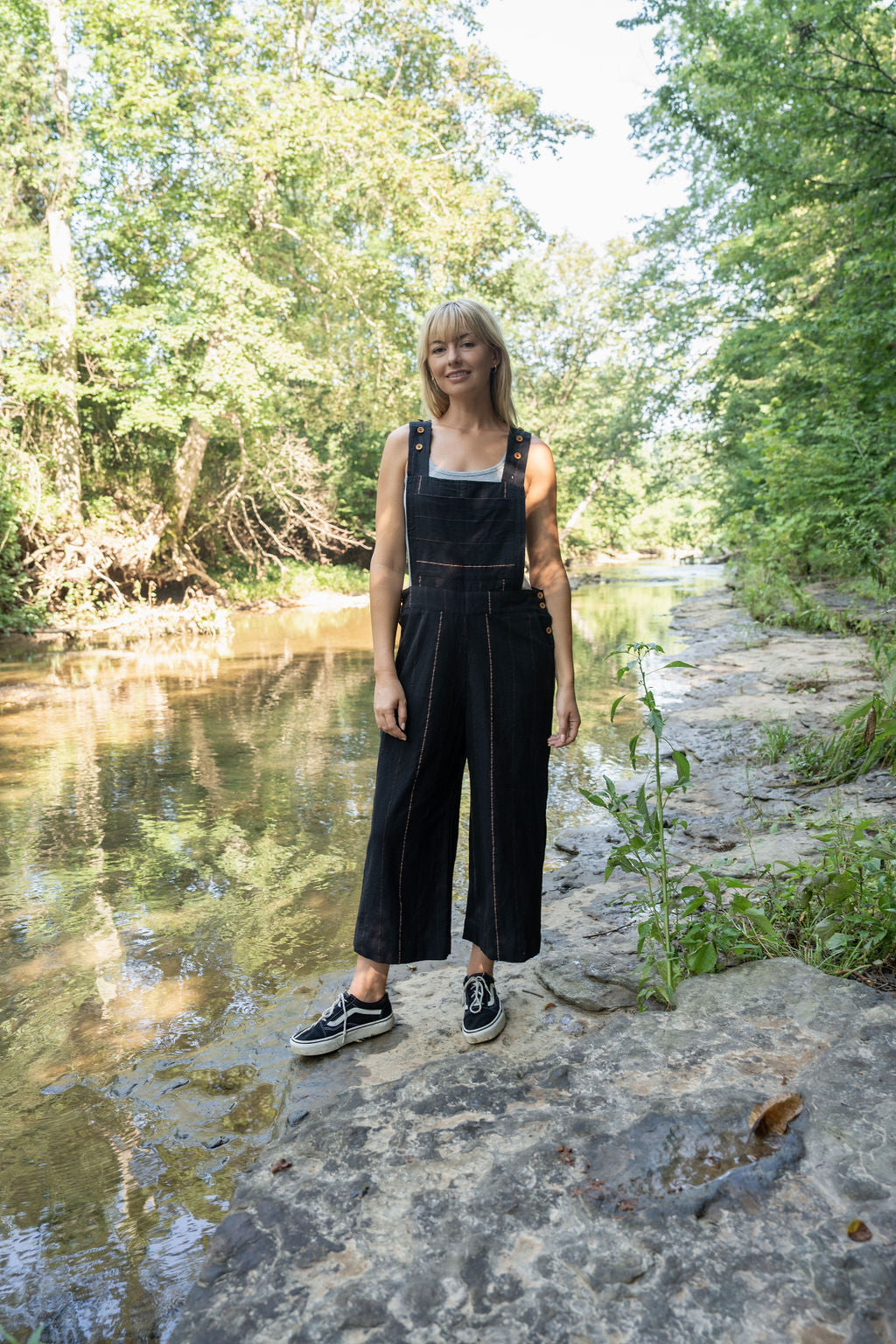 Dilsi Handwoven Cotton Overalls in Black - Pre-Order 2/30