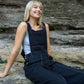 Dilsi Handwoven Cotton Overalls in Black Made to Order