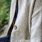 Portuguese Wool Pieper Coat in Cream Herringbone Made to Order