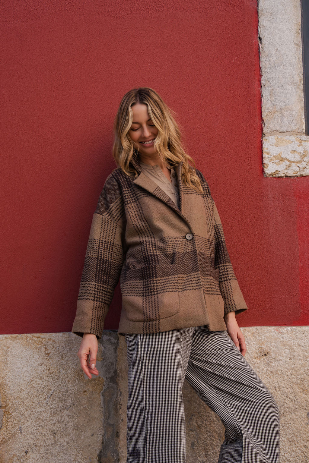 Handwoven Cotton Set in Black and White Gingham