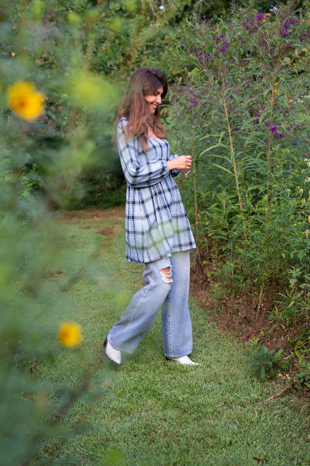 Tilly Dress in Picnic Plaid Linen Made to Order