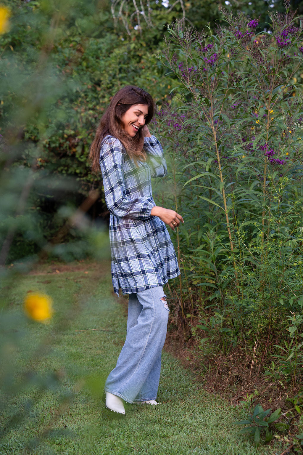 Tilly Dress in Picnic Plaid Linen Made to Order