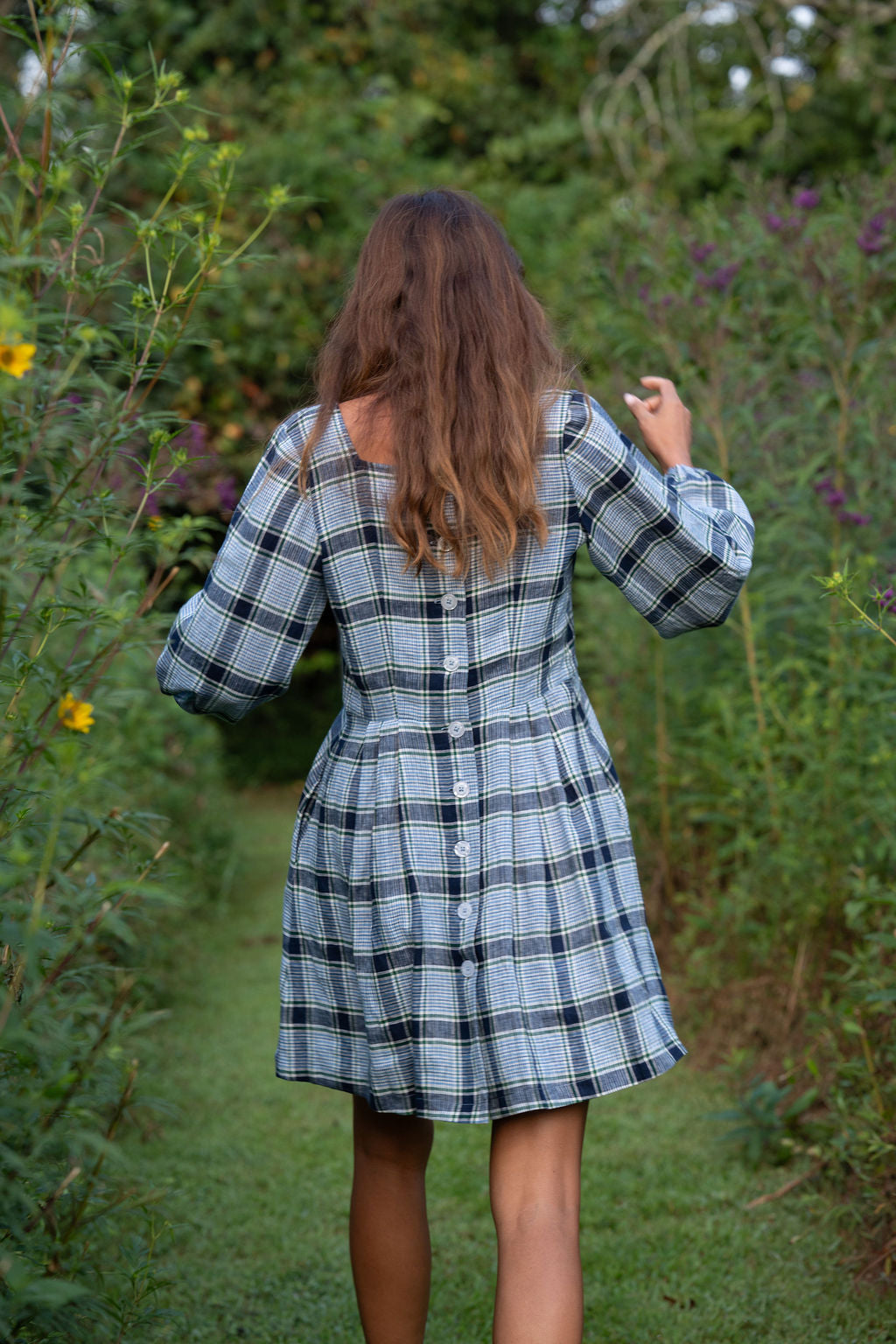 Tilly Dress in Picnic Plaid Linen Made to Order