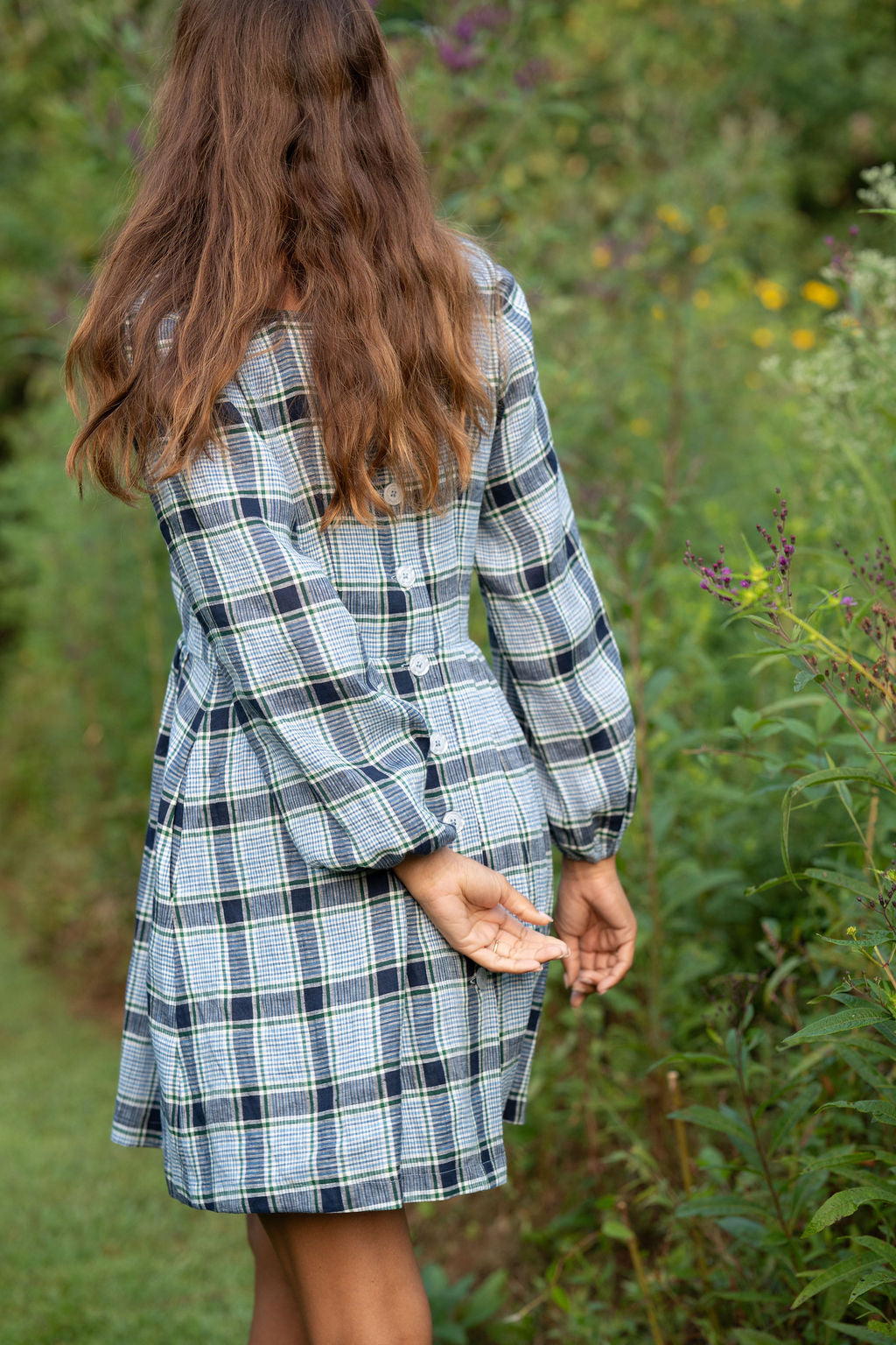 Tilly Dress in Picnic Plaid Linen Made to Order