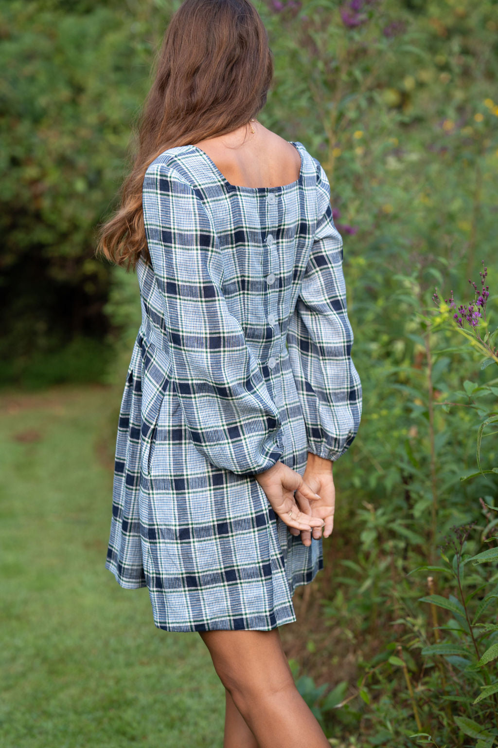 Tilly Dress in Picnic Plaid Linen Made to Order