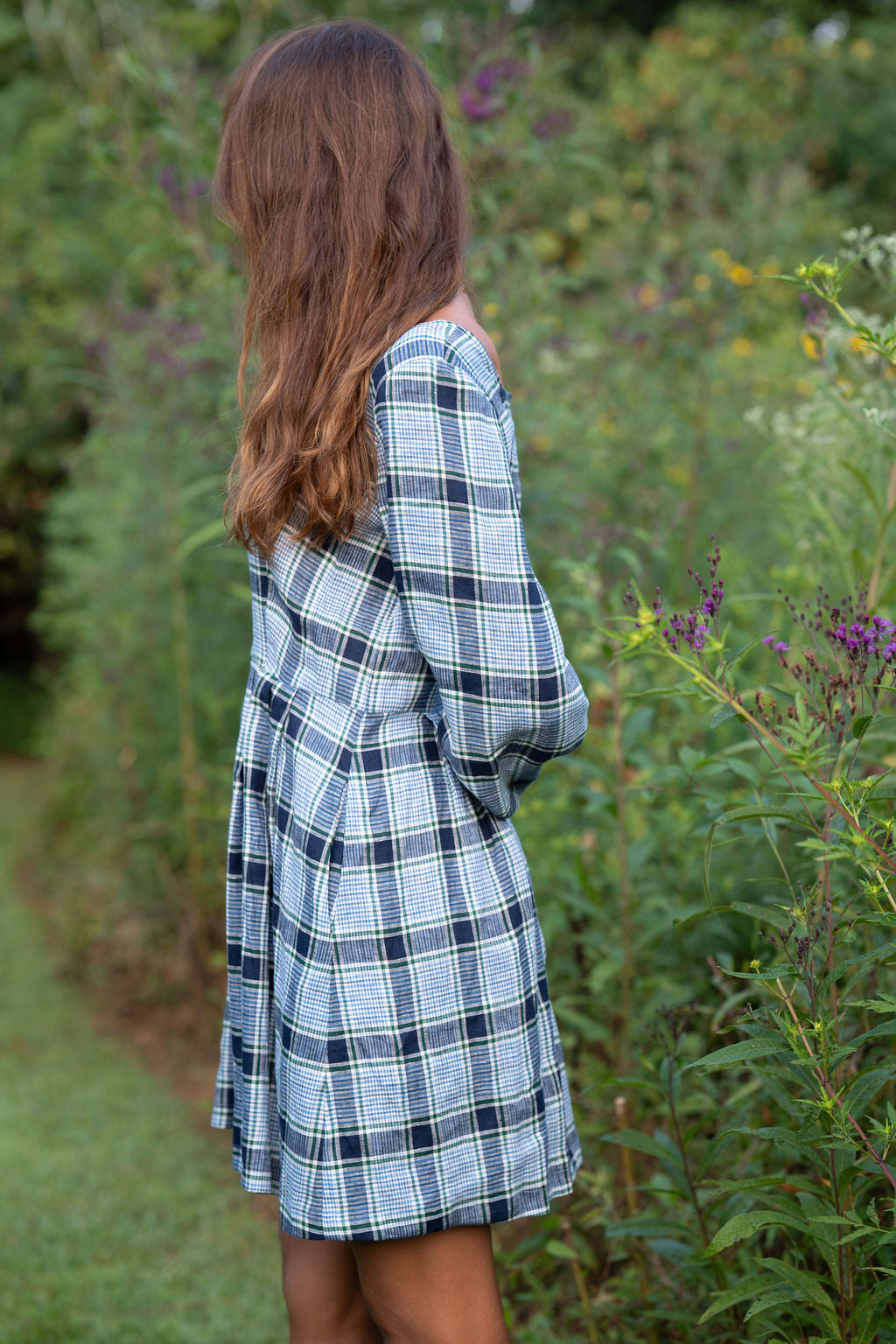 Tilly Dress in Picnic Plaid Linen Made to Order
