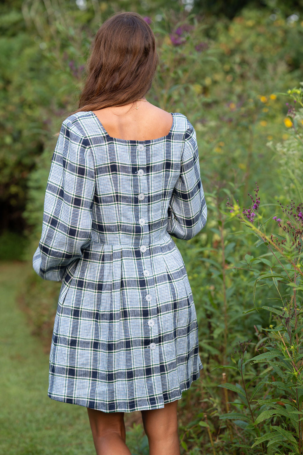 Tilly Dress in Picnic Plaid Linen Made to Order