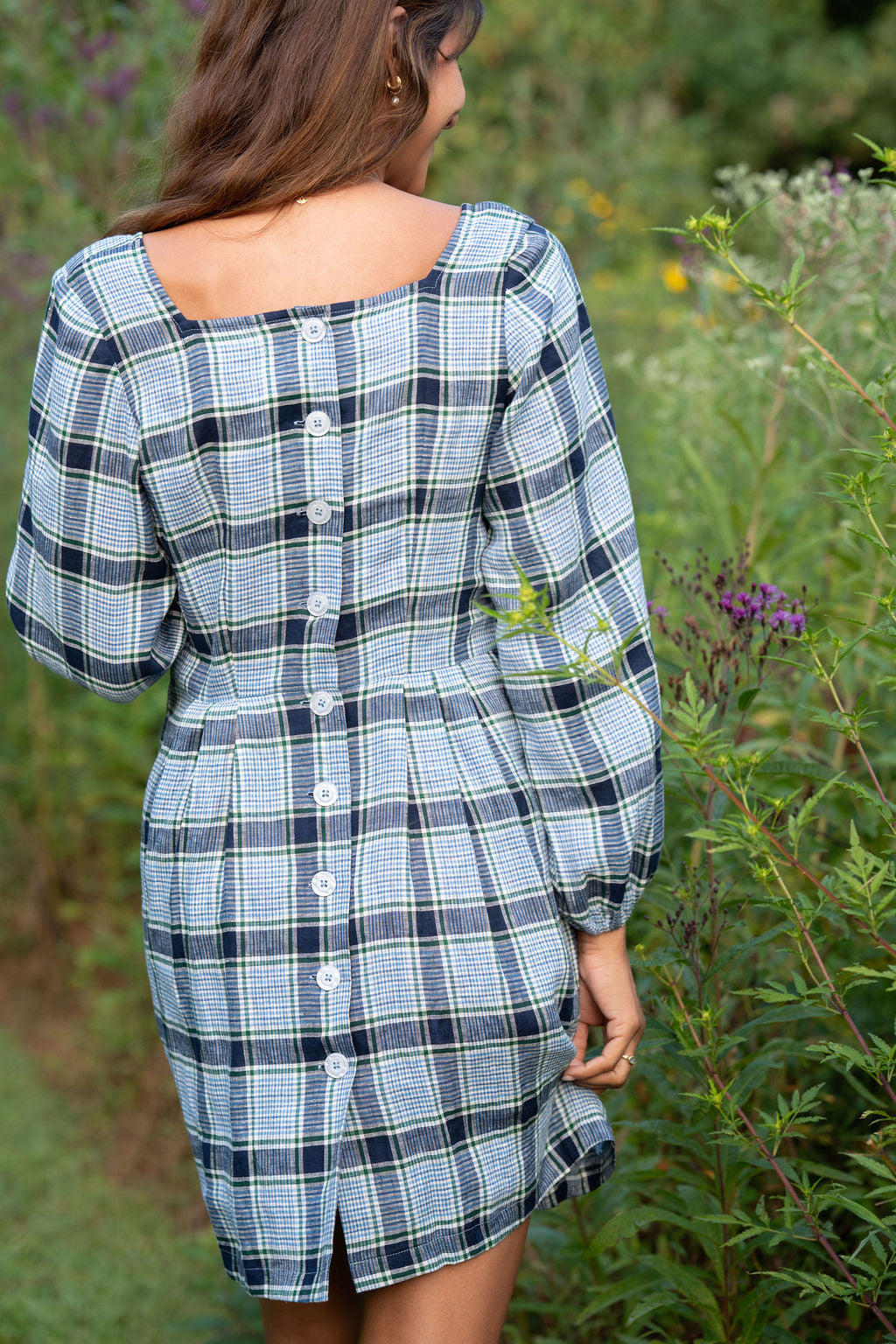Tilly Dress in Picnic Plaid Linen Made to Order