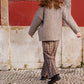 Portuguese Wool Pieper Coat in Heathered Brown and Cream Herringbone Made to Order