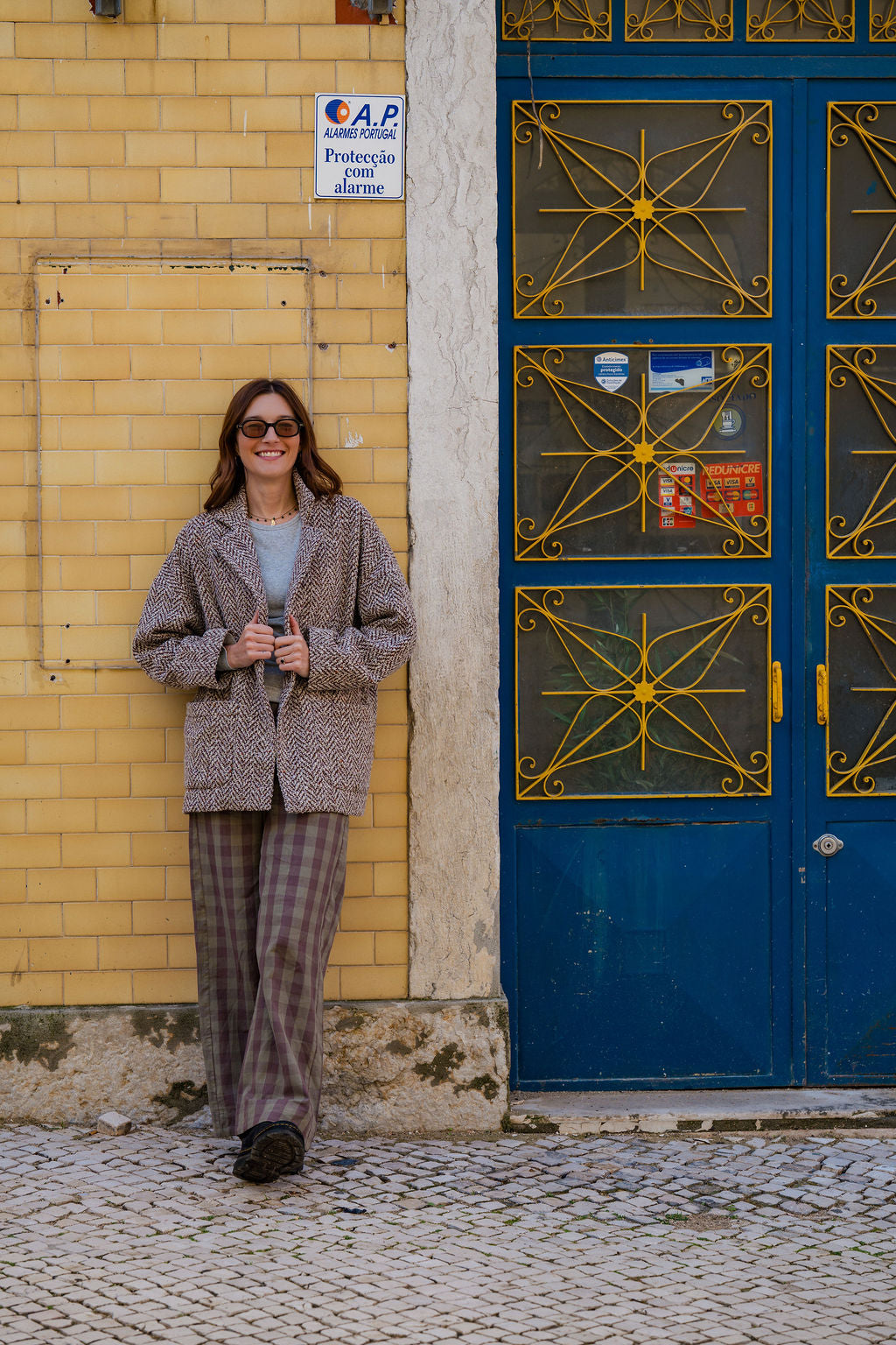 Handwoven Cotton Pants in Mauve Gingham