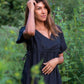Rose Drawstring Dress in Dark Brown Linen