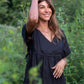 Rose Drawstring Dress in Dark Brown Linen