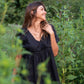 Rose Drawstring Dress in Dark Brown Linen
