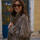 Portuguese Wool Pieper Coat in Heathered Brown and Cream Herringbone Made to Order