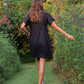 Rose Drawstring Dress in Dark Brown Linen