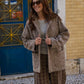 Portuguese Wool Pieper Coat in Heathered Brown and Cream Herringbone Made to Order