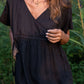 Rose Drawstring Dress in Dark Brown Linen
