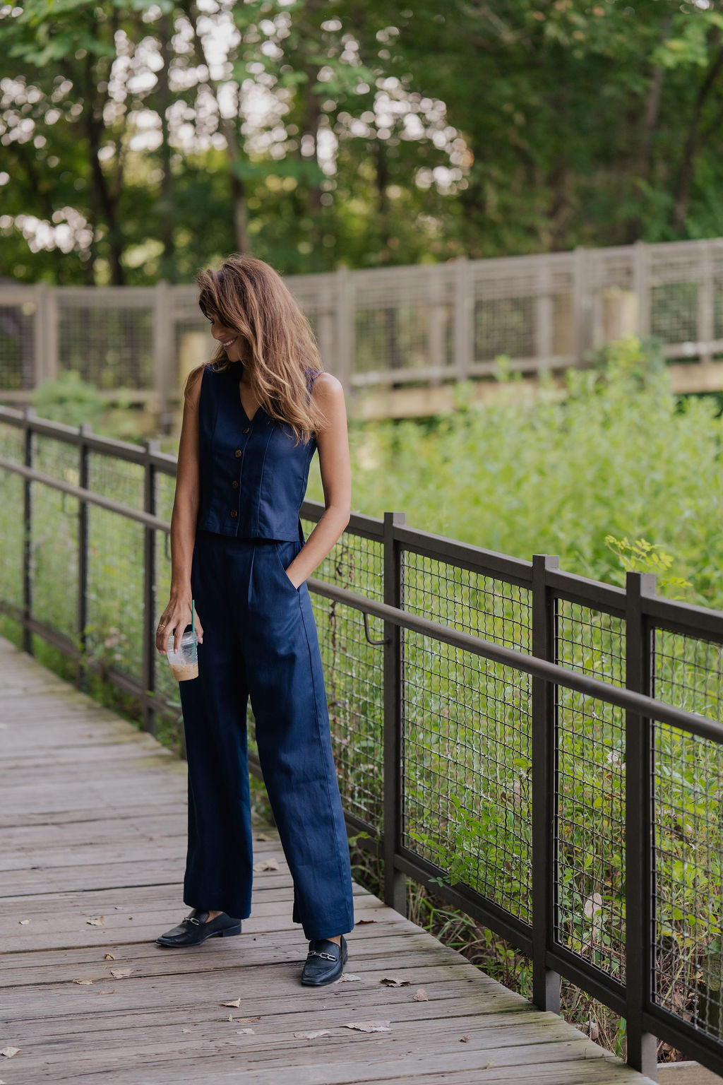 Pants Set in Navy Twill