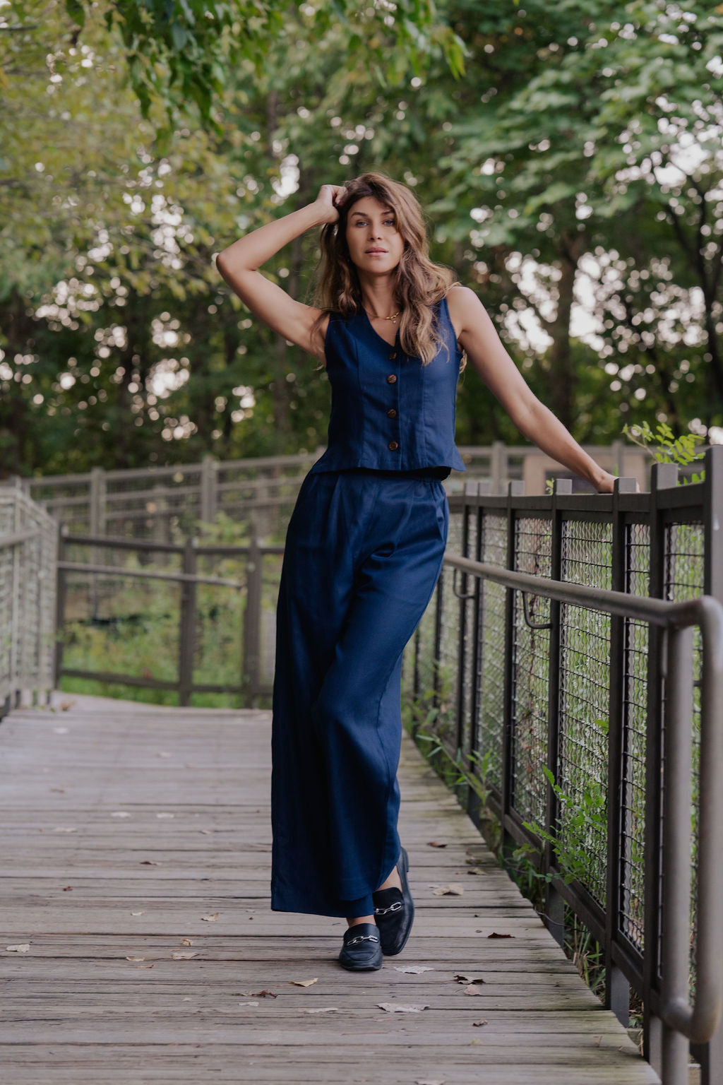 Pants Set in Navy Twill